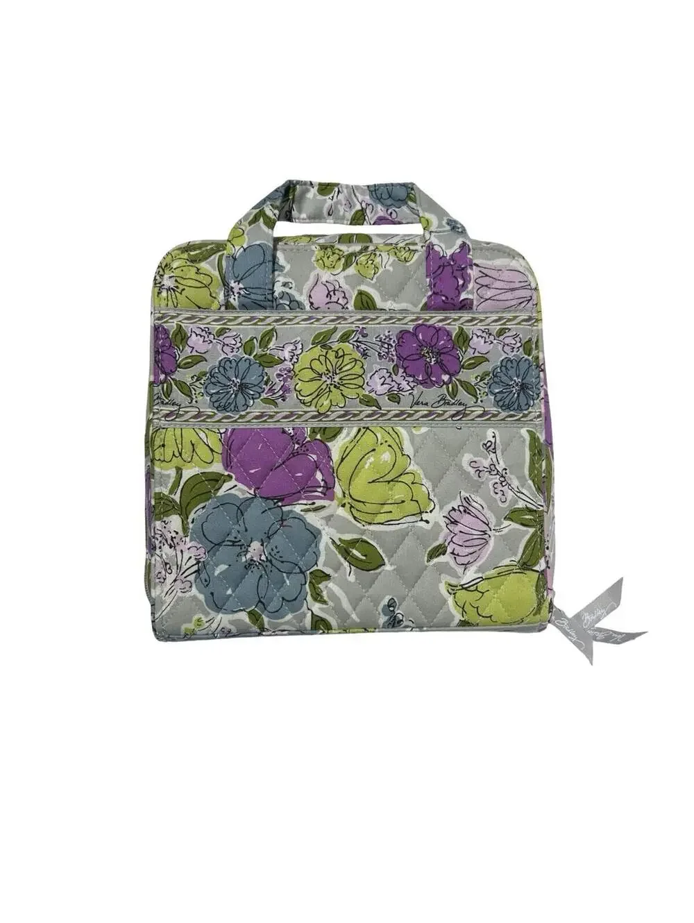 Vera Bradley Watercolor Floral Travel Cosmetic Organizer Makeup Toiletry Case